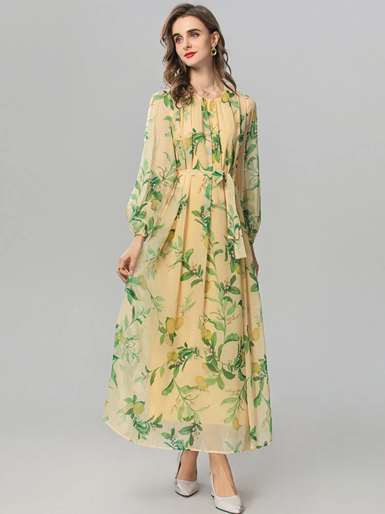 Spring Autumn Chiffon Dress Fashion Flower Printing Vestidos Beach Holiday Expansion Lady O-Neck Long Sleeve Draped
Spring Autumn Chiffon Dress Fashion Flower Printing Vestidos Beach Holiday Expansion Lady O-Neck Long Sleeve Draped