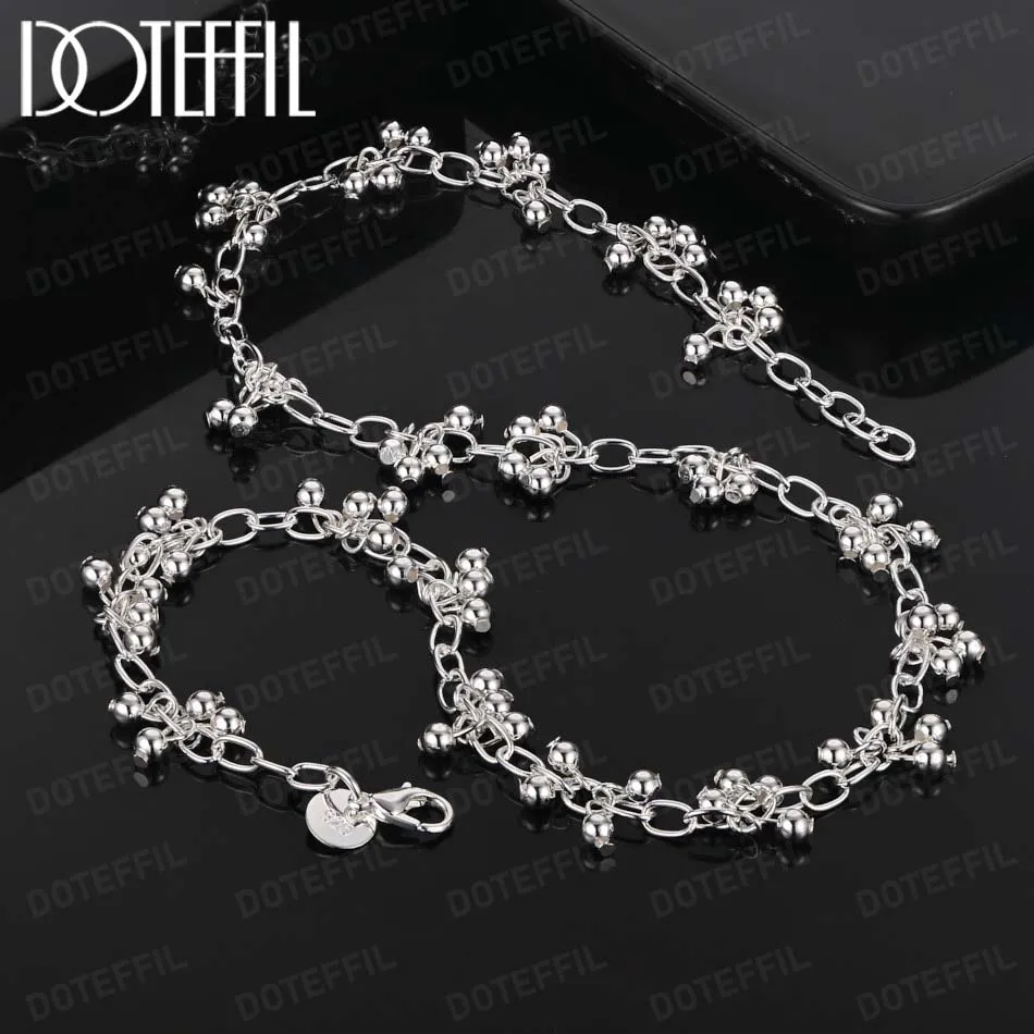 DOTEFFIL Korean Fashion 925 Sterling Silver Beads Chains Necklaces for Women Luxury Designer Jewelry Holiday Gifts
DOTEFFIL Korean Fashion 925 Sterling Silver Beads Chains Necklaces for Women Luxury Designer Jewelry Holiday Gifts