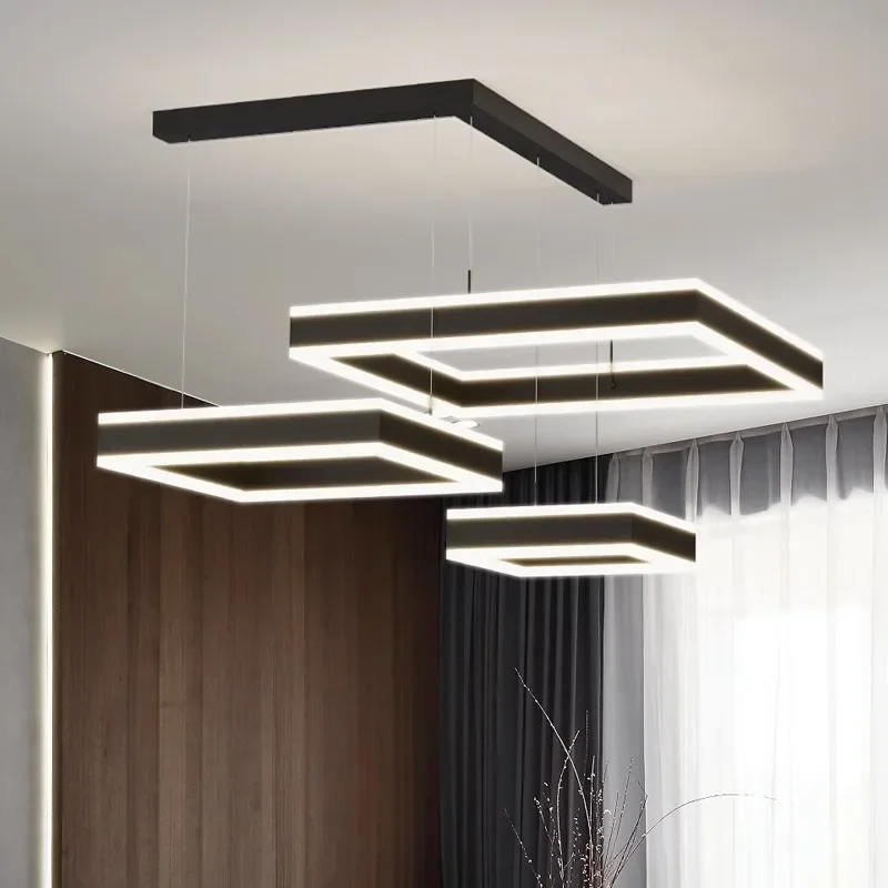 Modern Minimalist Black Led Acrylic Pendant Light For Living Room Aluminium Square Dining Room Loft Hanging Lamp Lustre Fixtures
Modern Minimalist Black Led Acrylic Pendant Light For Living Room Aluminium Square Dining Room Loft Hanging Lamp Lustre Fixtures