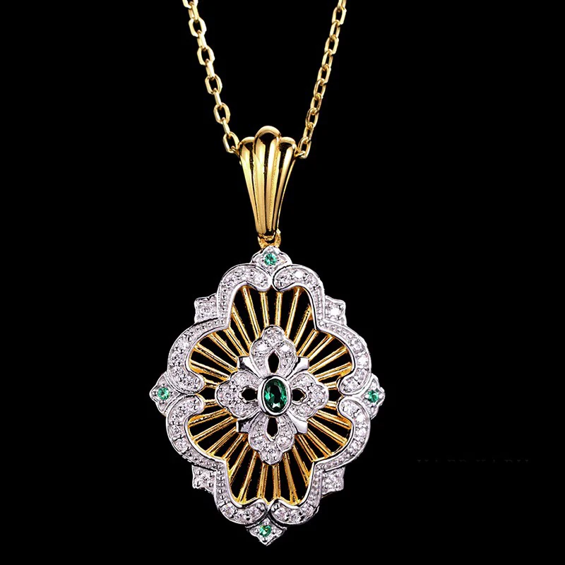 925 Sterling Silver Zircon Pendants for Women, European Court Style, Vintage Jewelry
925 Sterling Silver Zircon Pendants for Women, European Court Style, Vintage Jewelry
