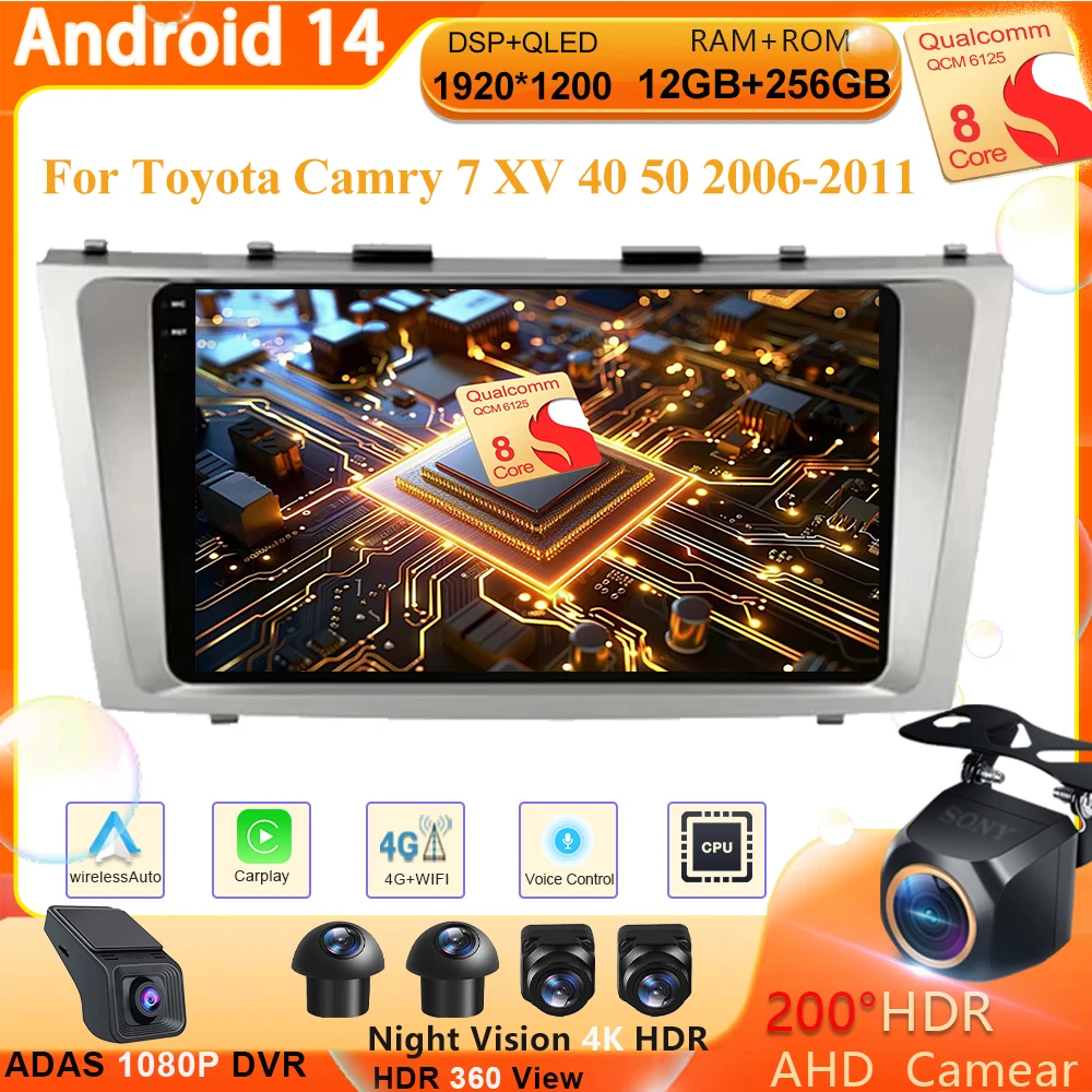 Автомобильный радиоприемник Android 14, мультимедийный видеоплеер для Toyota Camry 7 XV 40 50 2006-2011, навигация GPS 4G Carplay, авто головное устройство 2din
Автомобильный радиоприемник Android 14, мультимедийный видеоплеер для Toyota Camry 7 XV 40 50 2006-2011, навигация GPS 4G Carplay, авто головное устройство 2din