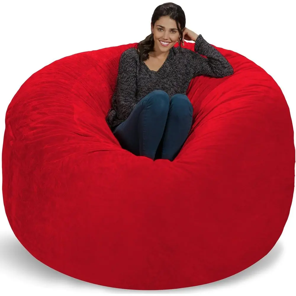 6-Foot Red Bean Bag Chair Cover - Ultra Soft and Comfortable
6-Foot Red Bean Bag Chair Cover - Ultra Soft and Comfortable