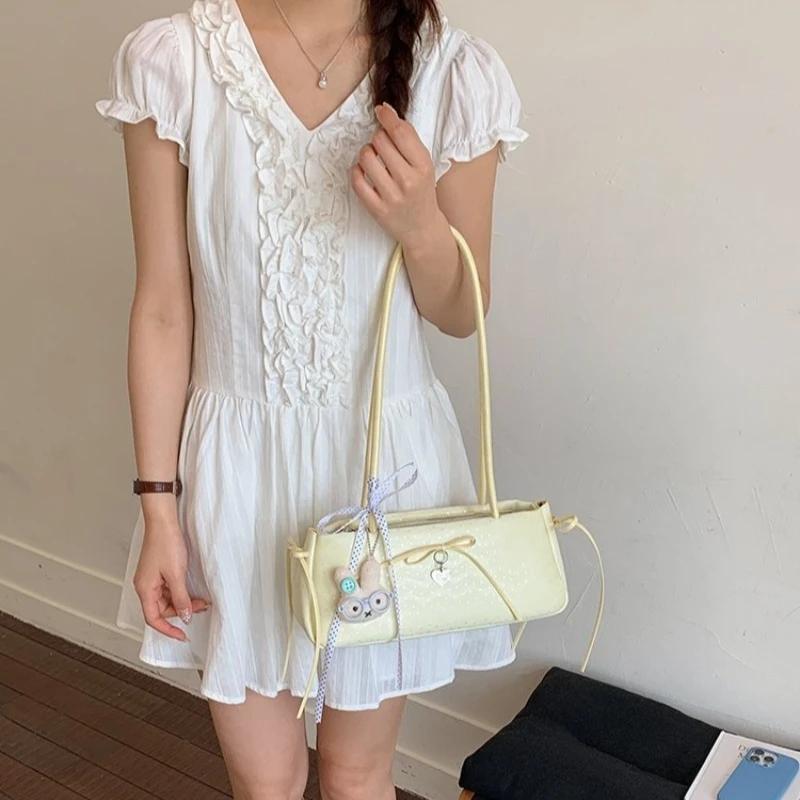 Women's Long Shoulder Bag with Polka Dot Bow & Heart Charm, Casual Style for Daily Errands & Weekend Outings Bag for Women
Women's Long Shoulder Bag with Polka Dot Bow & Heart Charm, Casual Style for Daily Errands & Weekend Outings Bag for Women