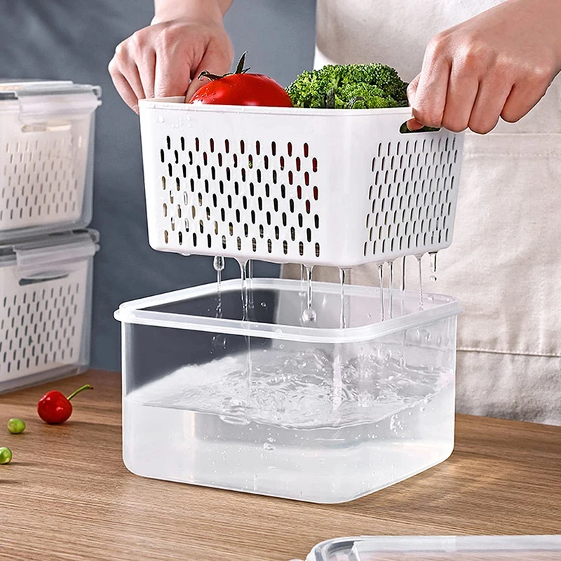Fruit Storage Containers For Fridge With Removable Colander, Airtight Food Storage Container, Dishwasher Safe Produce Saver
Fruit Storage Containers For Fridge With Removable Colander, Airtight Food Storage Container, Dishwasher Safe Produce Saver