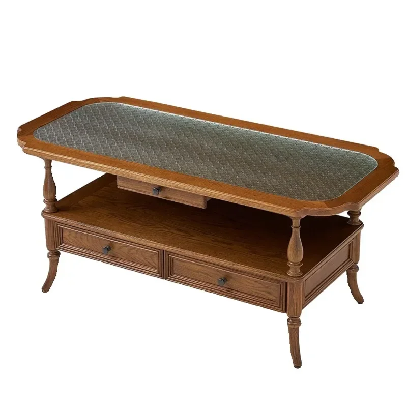French solid wood coffee table log living room household simple light luxury retro furniture double-layer
French solid wood coffee table log living room household simple light luxury retro furniture double-layer