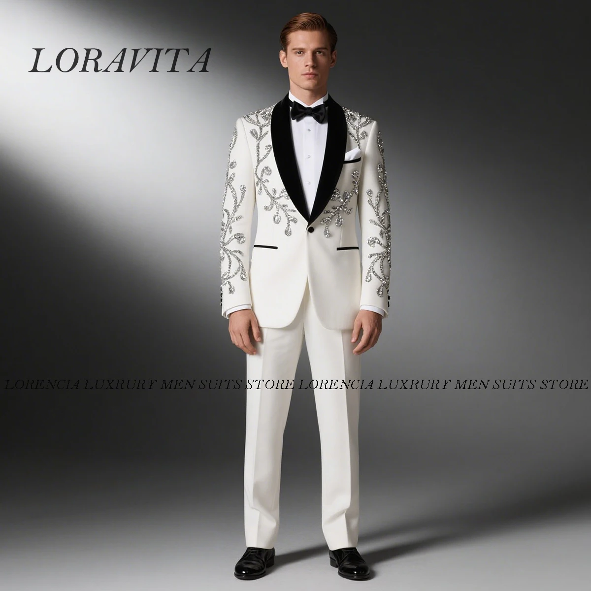 Customized Fashion Men Suits With Bow High End Metal Embellished Slim Ropa Hombre Groom Tuxedos 2 Pieces Sets Party Prom Blazer
Customized Fashion Men Suits With Bow High End Metal Embellished Slim Ropa Hombre Groom Tuxedos 2 Pieces Sets Party Prom Blazer