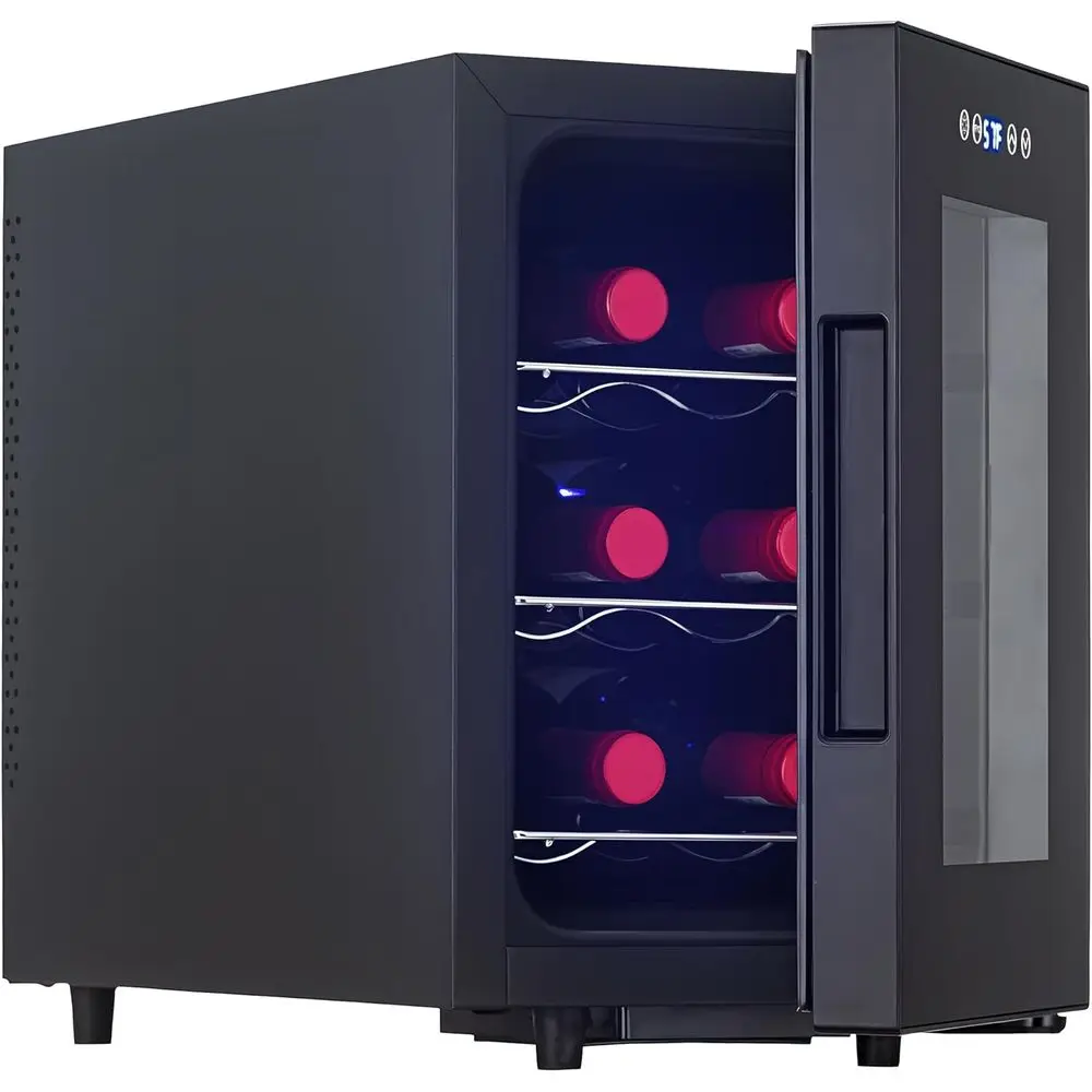Цифровая винная стойка-холодильник на 6 бутылок для белого и красного вина, идеально подходит для дома и бара (черная)
Цифровая винная стойка-холодильник на 6 бутылок для белого и красного вина, идеально подходит для дома и бара (черная)