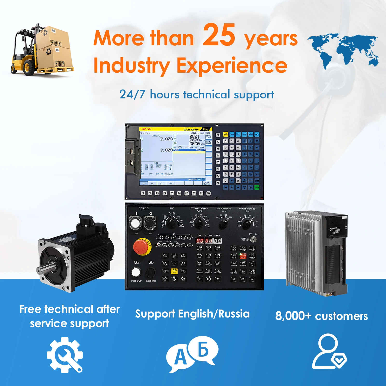 1080TC 2 Axis CNC Controller Advanced Controller Lathe Controller for Lathe Machine with 10.4inch Display