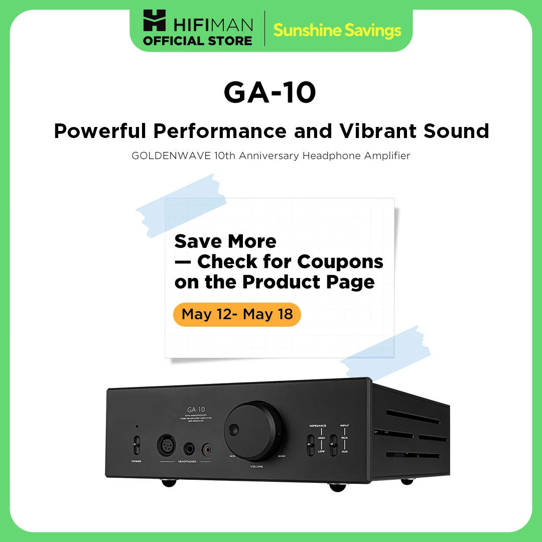 HIFIMAN × GOLDENWAVE GA-10 High-End Desktop Tube Headphone Amplifier with Balanced Output for Home Audio, Black
HIFIMAN × GOLDENWAVE GA-10 High-End Desktop Tube Headphone Amplifier with Balanced Output for Home Audio, Black