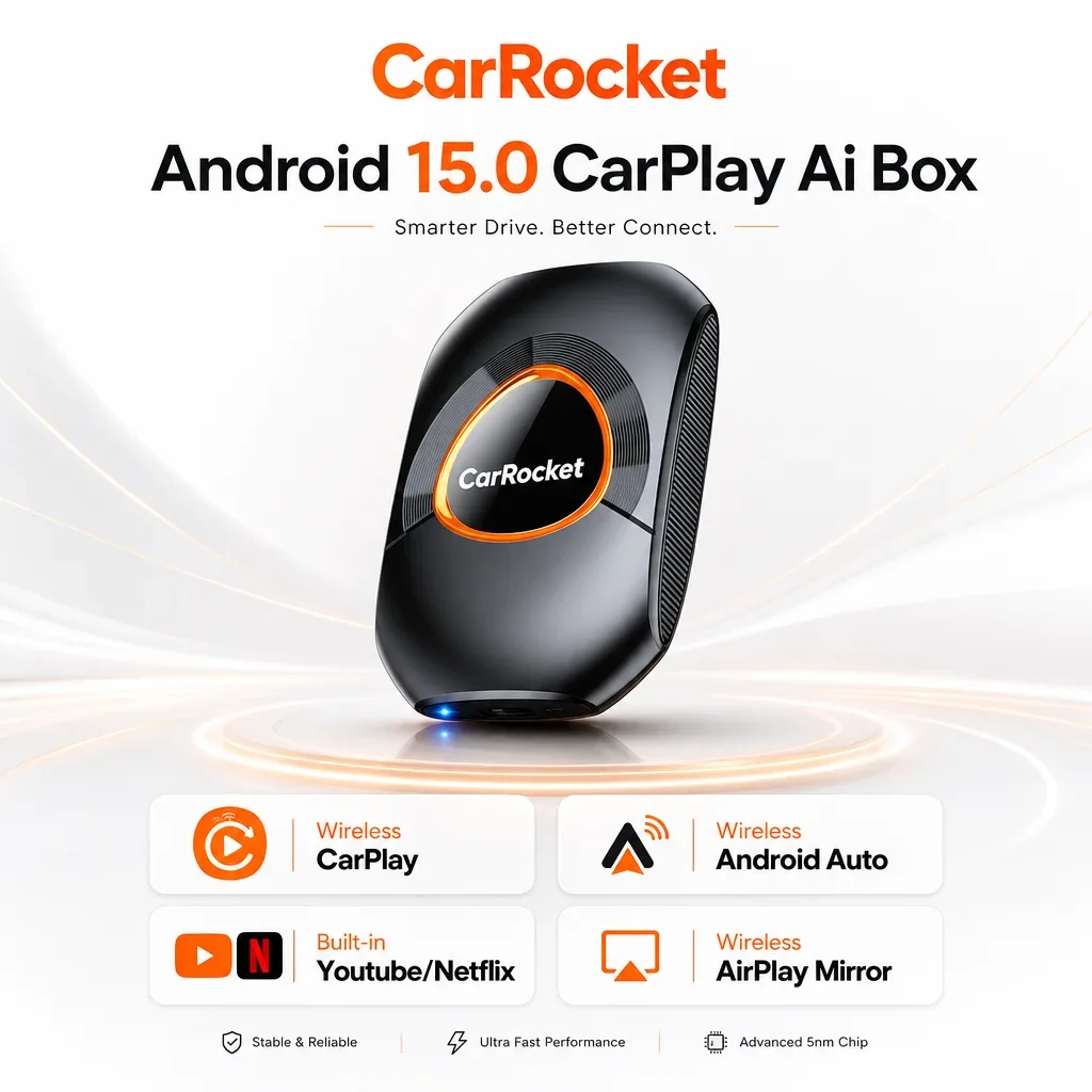 CarRocket Android15 Wireless CarPlay/Android Auto 4in1 CarPlay Ai Box 4Cores 2GB RAM+16GB ROM Plug and Play Stable Transmission
CarRocket Android15 Wireless CarPlay/Android Auto 4in1 CarPlay Ai Box 4Cores 2GB RAM+16GB ROM Plug and Play Stable Transmission