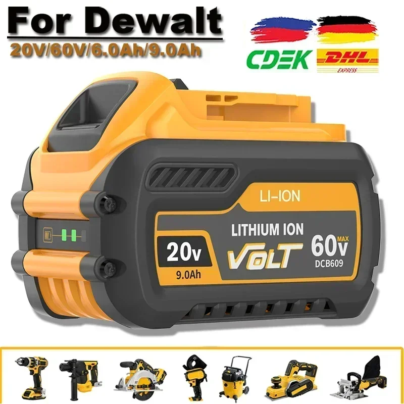 60V Battery For Dewalt DCB200 9.0Ah/6.0Ah Battery DCB606 DCB609 DCB205 DCB206 DCB209 DCB182 60V 9000mAh MAX Power Tool Battery
60V Battery For Dewalt DCB200 9.0Ah/6.0Ah Battery DCB606 DCB609 DCB205 DCB206 DCB209 DCB182 60V 9000mAh MAX Power Tool Battery