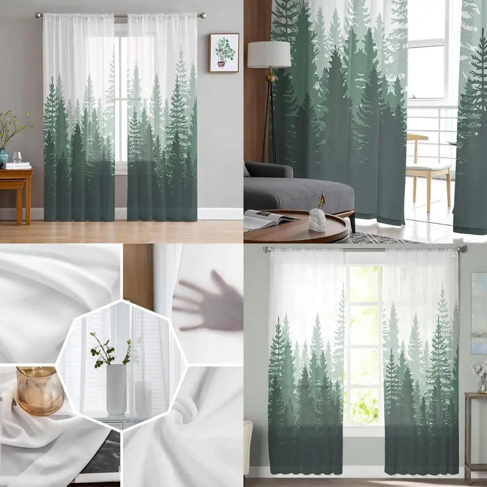 Полупрозрачные шторы Misty Forest Silhouette, длина 96 дюймов, светопропускающие, комплект из 2 панелей для гостиной и спальни
Полупрозрачные шторы Misty Forest Silhouette, длина 96 дюймов, светопропускающие, комплект из 2 панелей для гостиной и спальни