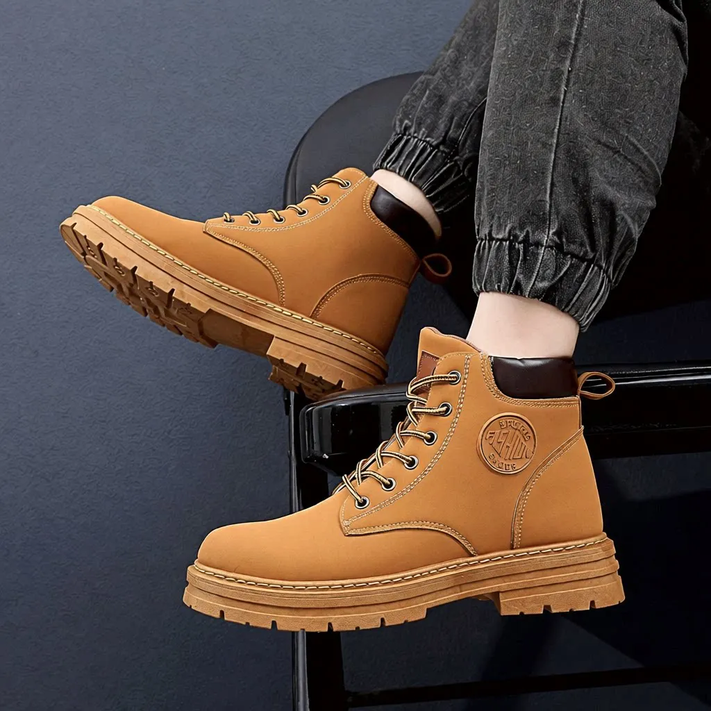 New Autumn Men's High-Top Boots Fashionable Wear-Resistant Waterproof Soft-Soled Anti-Slip Workwear Large Yellow Boots
New Autumn Men's High-Top Boots Fashionable Wear-Resistant Waterproof Soft-Soled Anti-Slip Workwear Large Yellow Boots