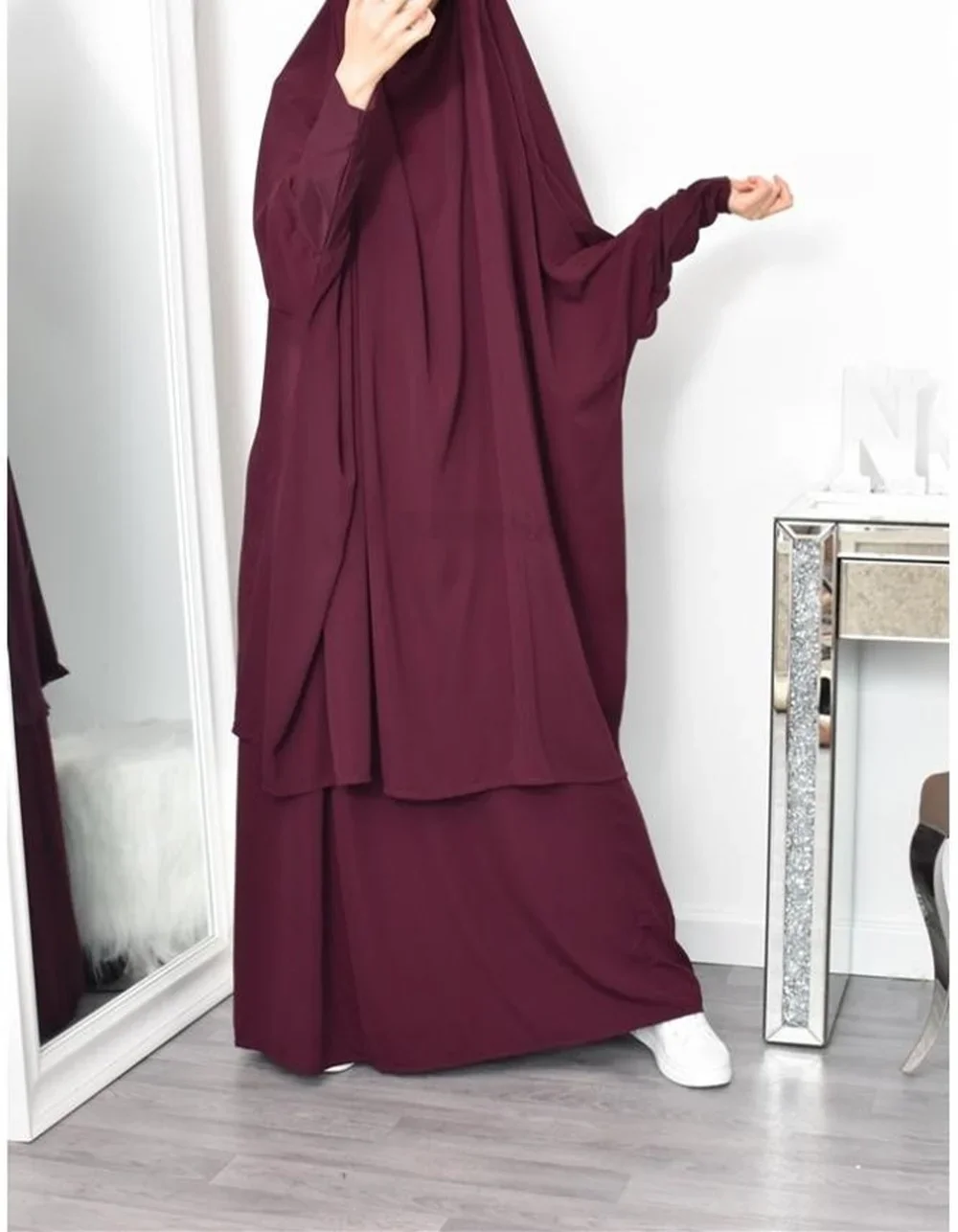 Jilbab Abaya Women Khimar Prayer 2 Piece Set Hijab Dress Muslim Islamic Clothing Ramadan Long Robe Tops and Skirt Women's Abayas
Jilbab Abaya Women Khimar Prayer 2 Piece Set Hijab Dress Muslim Islamic Clothing Ramadan Long Robe Tops and Skirt Women's Abayas
