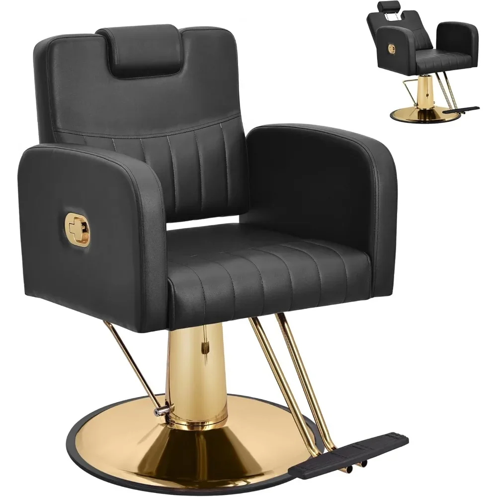 Salon Barber Chair for Hair Stylist, Black Hair Styling Armchair with Hydraulic Pump, 360° Swivel Reclining Barbershop Chair
Salon Barber Chair for Hair Stylist, Black Hair Styling Armchair with Hydraulic Pump, 360° Swivel Reclining Barbershop Chair