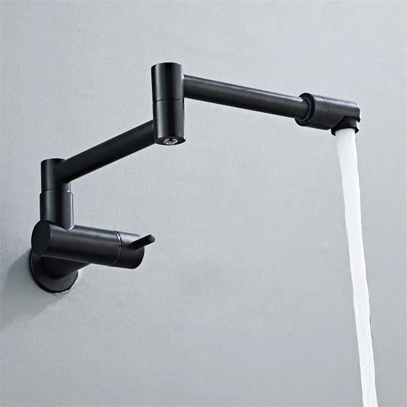 Matte Black Kitchen Faucet Wall Mount Bathroom Basin Faucet Cold Water Washing Tap Rotate Folding Spout Brass Vanity Sink Crane
Matte Black Kitchen Faucet Wall Mount Bathroom Basin Faucet Cold Water Washing Tap Rotate Folding Spout Brass Vanity Sink Crane
