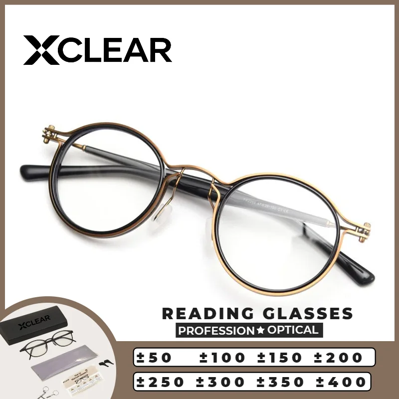 Очки для чтения XCLEAR Classic Vintage, круглые, с диоптриями, с защитой от синего света, индивидуальные прогрессивные очки по рецепту
Очки для чтения XCLEAR Classic Vintage, круглые, с диоптриями, с защитой от синего света, индивидуальные прогрессивные очки по рецепту