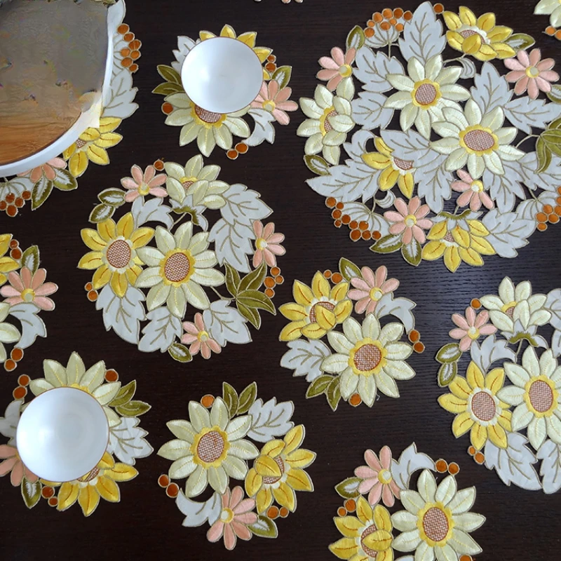 *Western style coasters, pastoral fabrics, European style, American style, Chinese style embroidered round table mats
*Western style coasters, pastoral fabrics, European style, American style, Chinese style embroidered round table mats