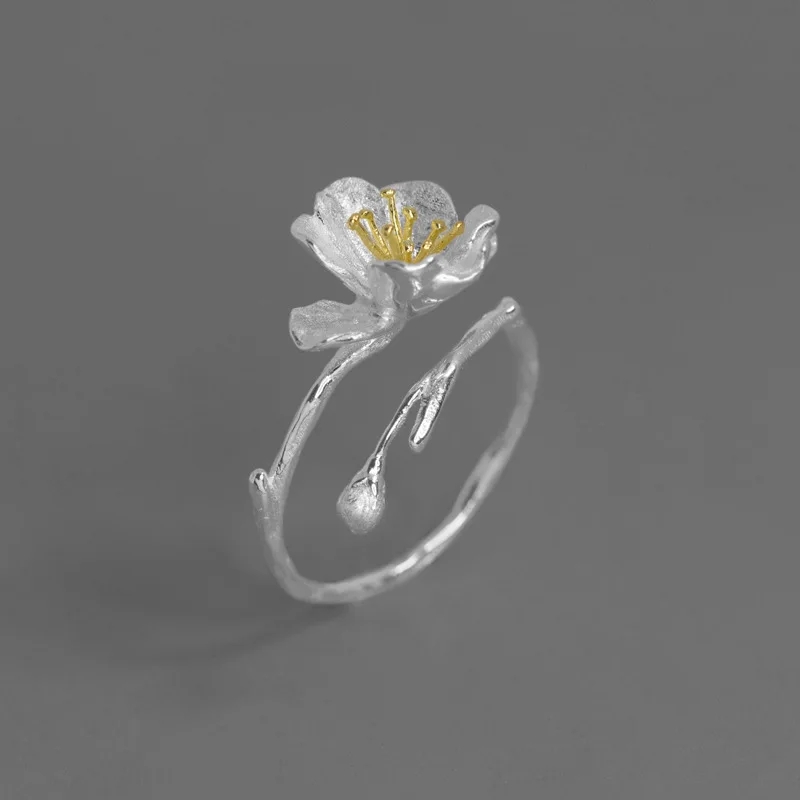 925 Sterling Silver Two Tone Malus Flower Resizable Ring For Women Original Design Aesthetic Plant Rings 2024
925 Sterling Silver Two Tone Malus Flower Resizable Ring For Women Original Design Aesthetic Plant Rings 2024