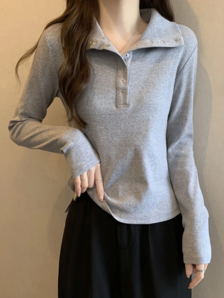 Elegant Long Sleeve Women's T-shirt Conceals Belly Button Shoulder Padded Slimming Base Layer Cotton Shirt Commute Style
Elegant Long Sleeve Women's T-shirt Conceals Belly Button Shoulder Padded Slimming Base Layer Cotton Shirt Commute Style