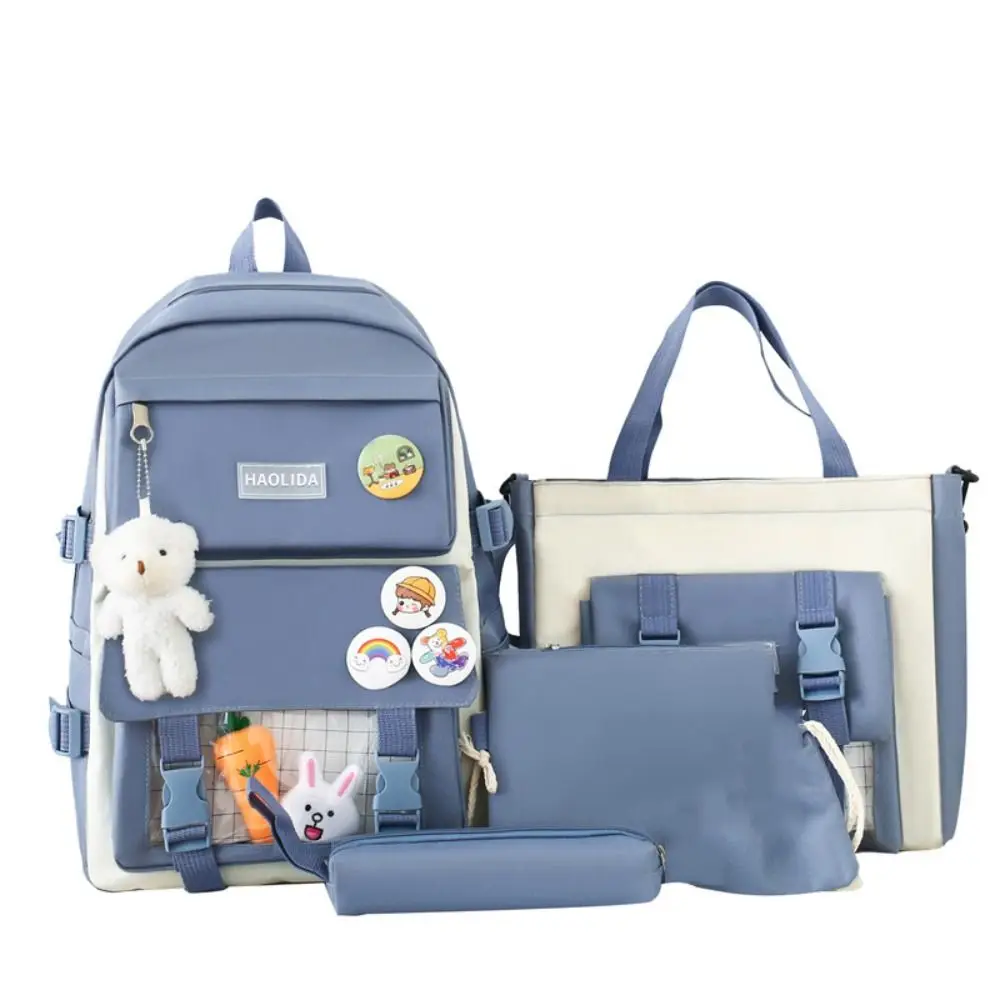 Leisure Nylon Large Capacity Bags Simple Canvas Badge Shoulder Backpack A Set of Four Schoolbag Korean Style School Bag Kids
Leisure Nylon Large Capacity Bags Simple Canvas Badge Shoulder Backpack A Set of Four Schoolbag Korean Style School Bag Kids