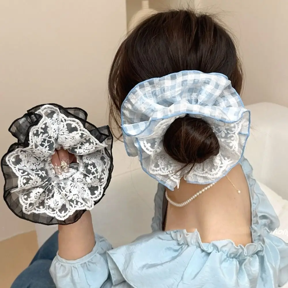 French Style Lace Scrunchies Embroideried Double Layer Women Hair Scrunchies Temperament Ponytail Holder Oversized Hair Ropes
French Style Lace Scrunchies Embroideried Double Layer Women Hair Scrunchies Temperament Ponytail Holder Oversized Hair Ropes
