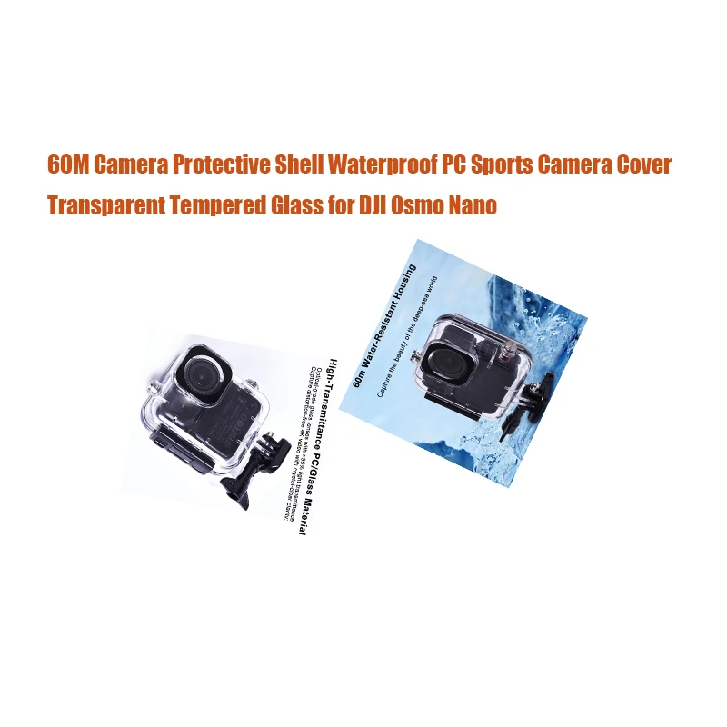 60M Camera Protective Shell Waterproof PC Sports Camera Cover Transparent Tempered Glass for DJI Osmo Nano
60M Camera Protective Shell Waterproof PC Sports Camera Cover Transparent Tempered Glass for DJI Osmo Nano