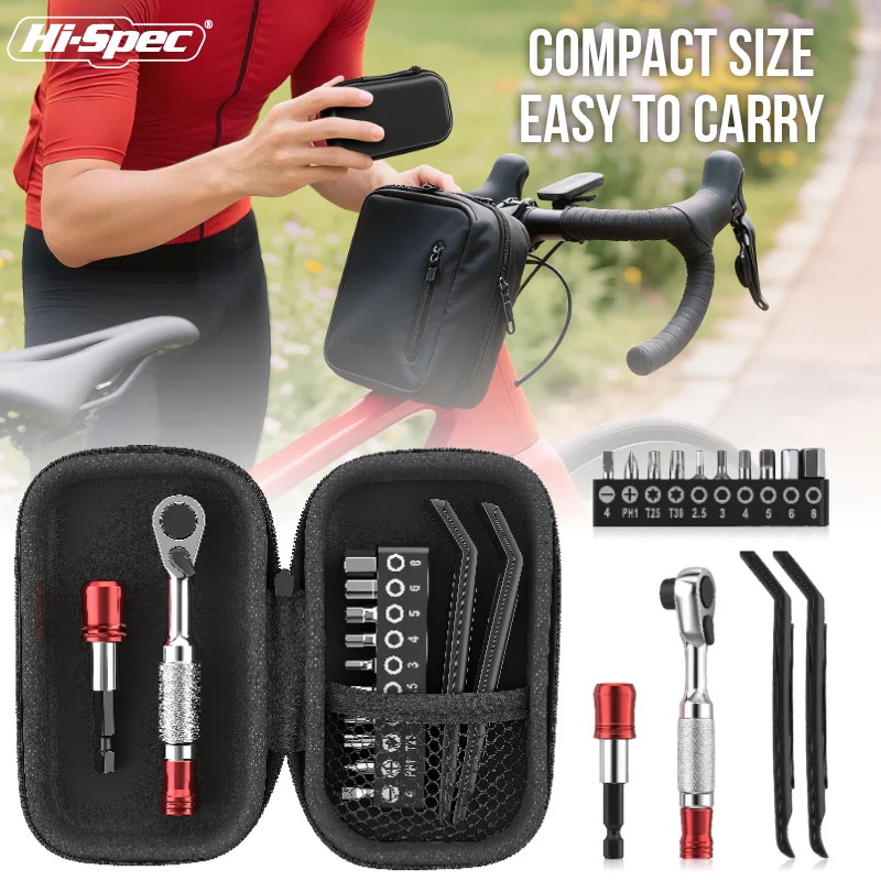 Hi-Spec Multifunction Tool Kits Bicycle Repair Tool Bag Easy Carry With 2-in-1 Ratchet Wrench Pry Bar S2 Bit Bike Accessories
Hi-Spec Multifunction Tool Kits Bicycle Repair Tool Bag Easy Carry With 2-in-1 Ratchet Wrench Pry Bar S2 Bit Bike Accessories
