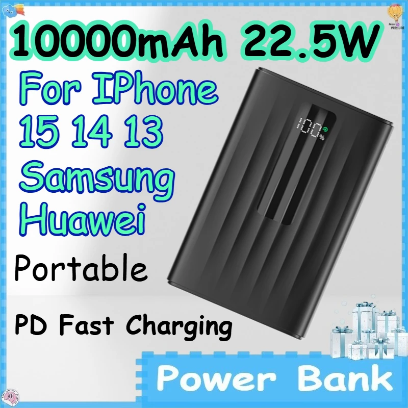 10000mAh 22.5W Power Bank PD Fast Charging Power Bank for IPhone 15 14 13 Samsung Huawei Portable Powerbank
10000mAh 22.5W Power Bank PD Fast Charging Power Bank for IPhone 15 14 13 Samsung Huawei Portable Powerbank