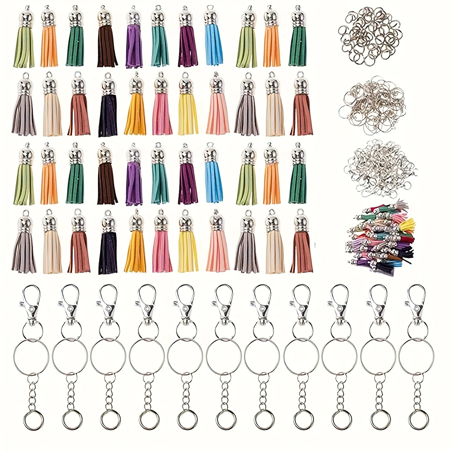 200PC DIY Wind Chime Keychains Kit Handmade Jewelry Making with Ring Clasps Tassels Assorted Colors Ideal for Backpacks Car
200PC DIY Wind Chime Keychains Kit Handmade Jewelry Making with Ring Clasps Tassels Assorted Colors Ideal for Backpacks Car