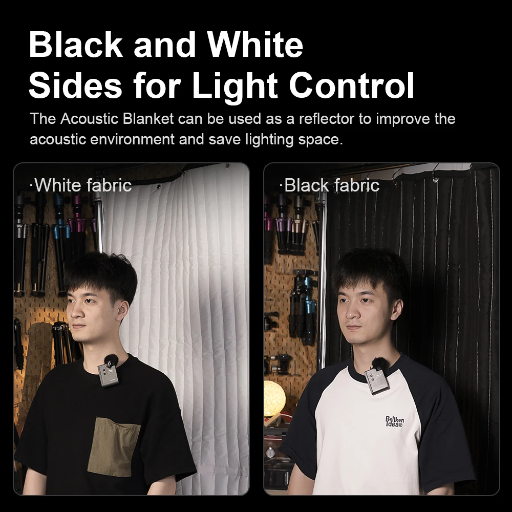 Одеяло Selens 5x6,6 футов с акустическим звуком, черно-белое | Плотный аудиопоглотитель, отражатель фото-видео | Люверсы, молния, сумка для переноски
Одеяло Selens 5x6,6 футов с акустическим звуком, черно-белое | Плотный аудиопоглотитель, отражатель фото-видео | Люверсы, молния, сумка для переноски