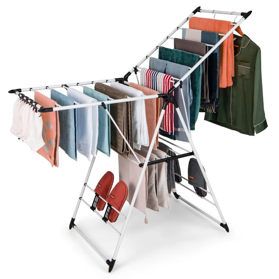 Foldable Large Clothes Drying Rack for Indoor and Outdoor Use White, Space-Saving, Heavy-Duty, Quick-Dry Design, Easy to Store
Foldable Large Clothes Drying Rack for Indoor and Outdoor Use White, Space-Saving, Heavy-Duty, Quick-Dry Design, Easy to Store