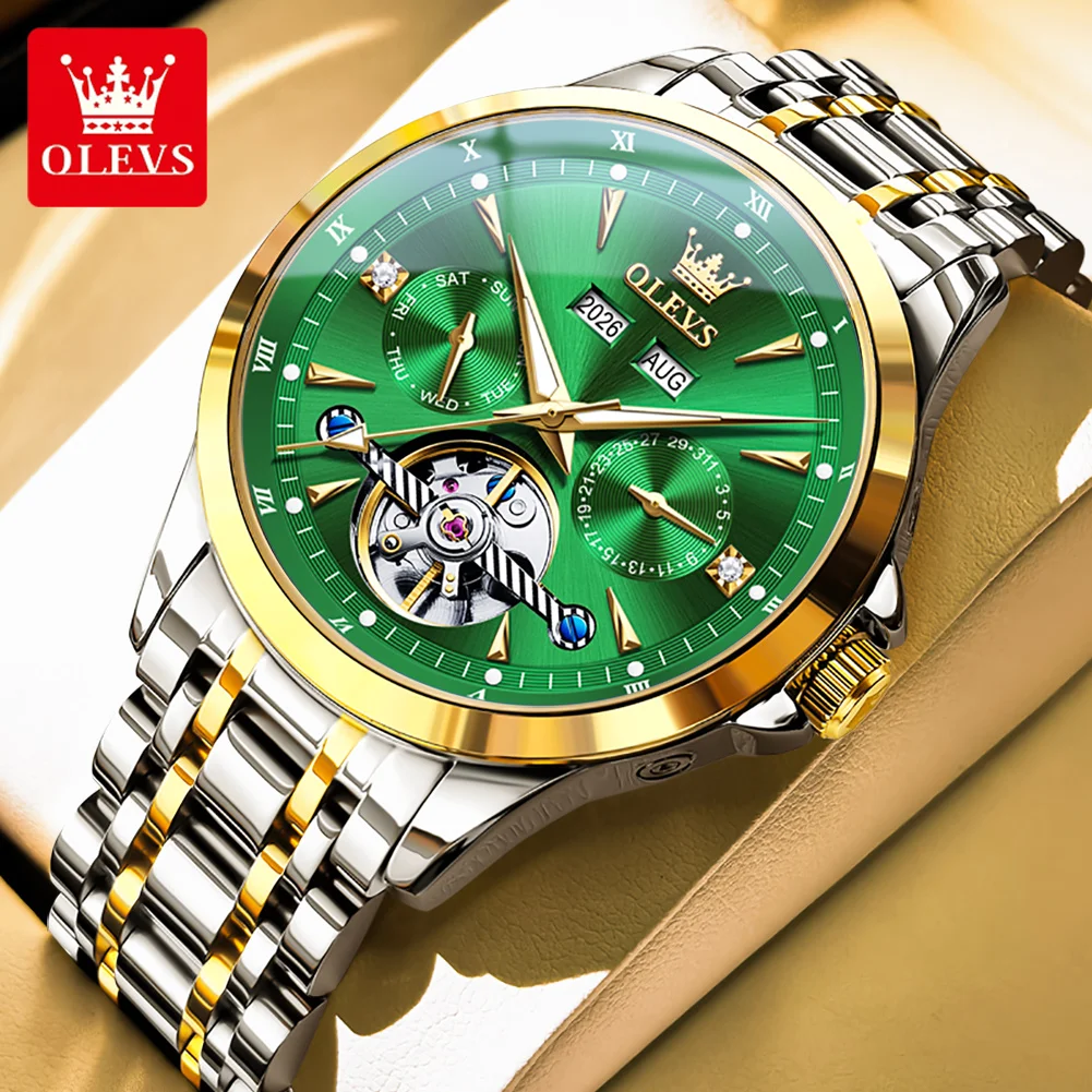 OLEVS Top Brand Original Luxury Tourbillon Mechanical Watch for Men Stainless Steel Waterproof Week Date Automatic Watches Mens
OLEVS Top Brand Original Luxury Tourbillon Mechanical Watch for Men Stainless Steel Waterproof Week Date Automatic Watches Mens