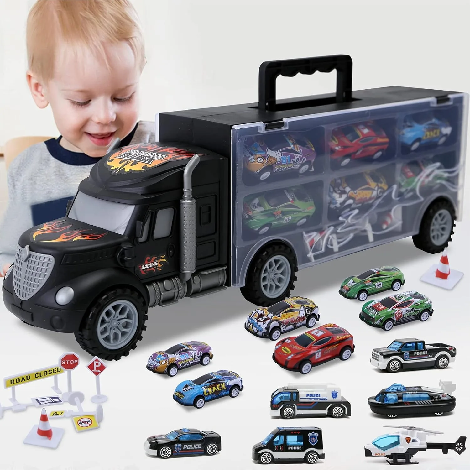 Toddler Toys for 3-4 Year Old Boys, Large Transport Cars Carrier Set with 12 Die Cast Vehicles, Ideal Christmas Easter Gifts for
Toddler Toys for 3-4 Year Old Boys, Large Transport Cars Carrier Set with 12 Die Cast Vehicles, Ideal Christmas Easter Gifts for