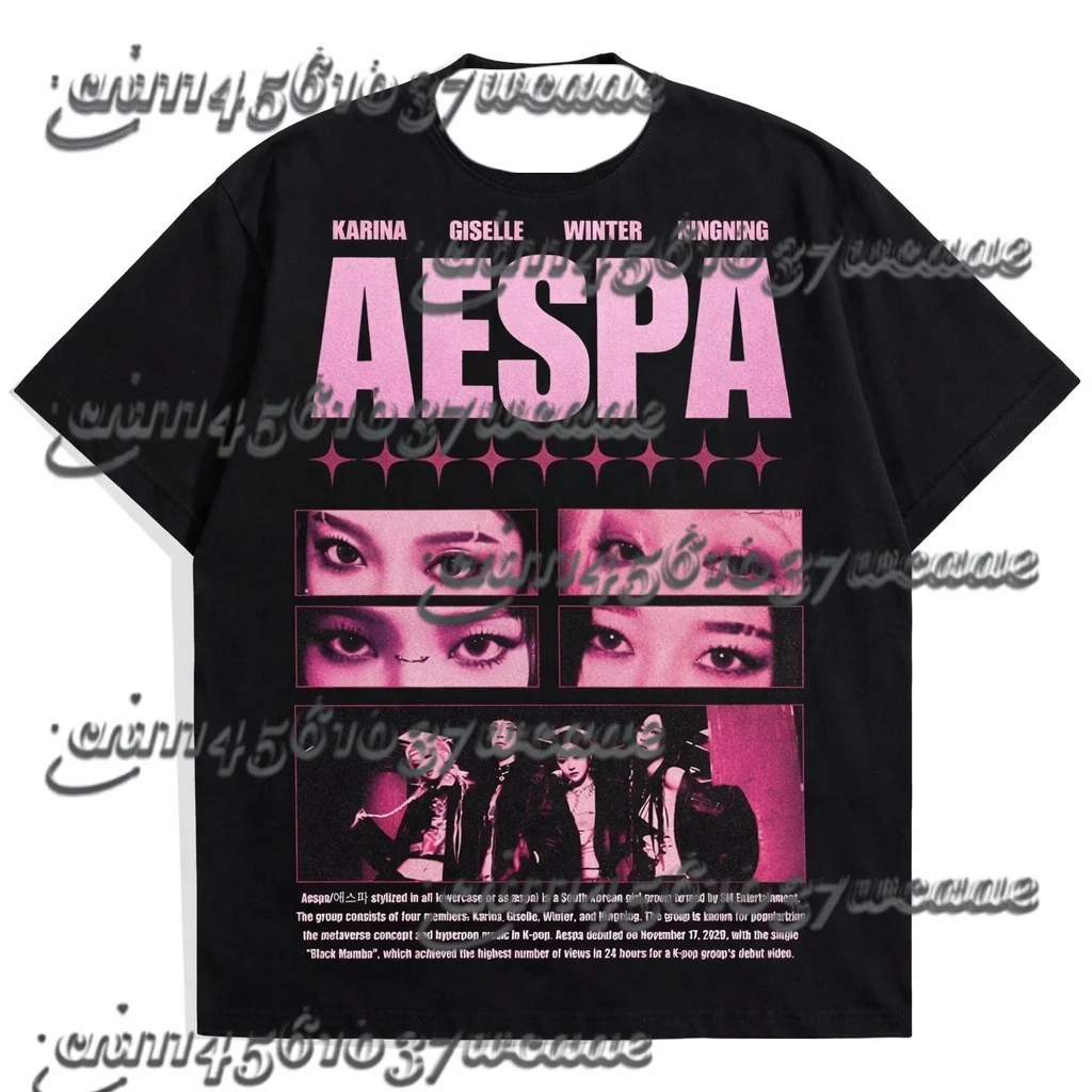 2026Kpop Popular New Aespa Same Style Tour Merch Pink Black Streetwear Summer Oversized T Shirt for Fans As Gift Family Matching
2026Kpop Popular New Aespa Same Style Tour Merch Pink Black Streetwear Summer Oversized T Shirt for Fans As Gift Family Matching