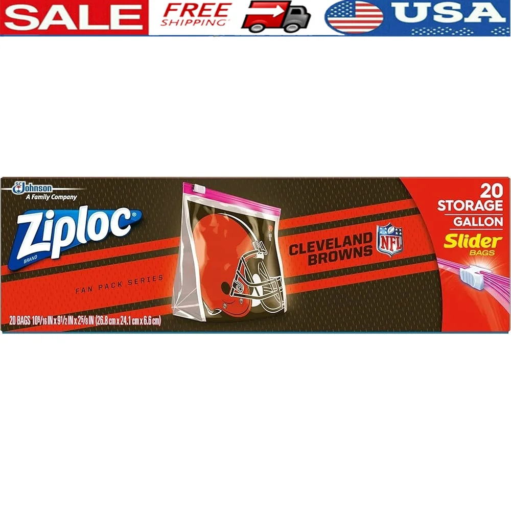 Cleveland Browns Slider Storage Gallon Bags 20 Count Great Snacking Tailgating Homegating Microwave Safe Zipper Closure
Cleveland Browns Slider Storage Gallon Bags 20 Count Great Snacking Tailgating Homegating Microwave Safe Zipper Closure