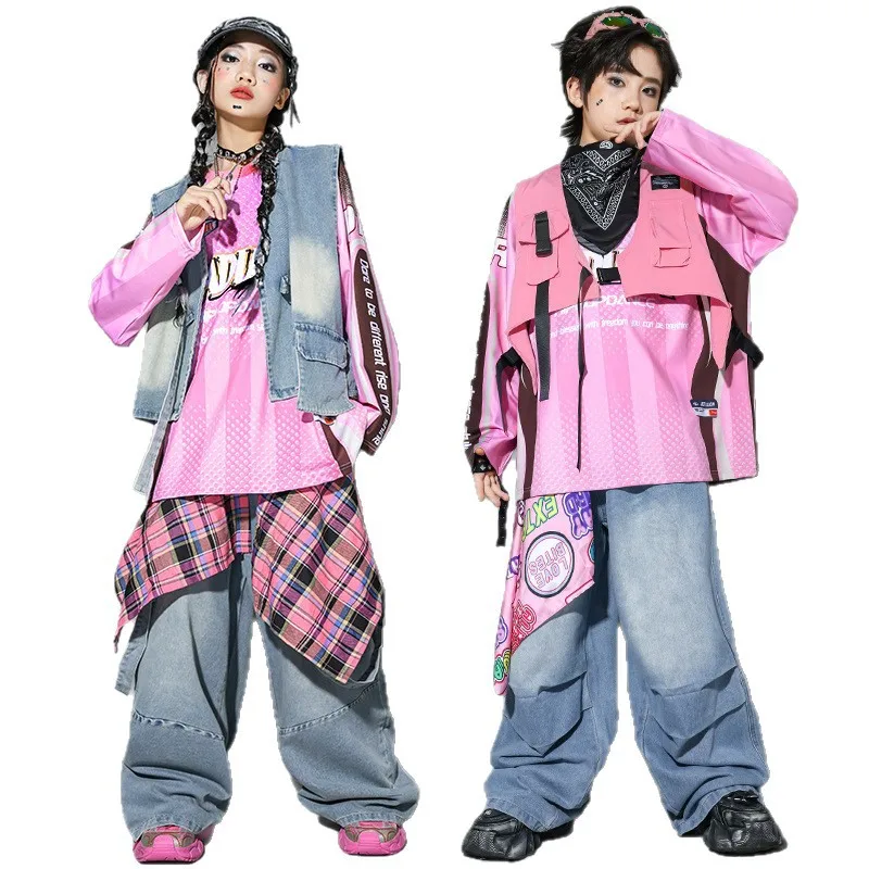 Children's Street Dance Performance Outfit Boys' Hip Hop Denim Clothing Set Breathable Polyester Fiber round Ne Print Design
Children's Street Dance Performance Outfit Boys' Hip Hop Denim Clothing Set Breathable Polyester Fiber round Ne Print Design