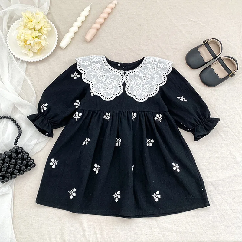 Girls' Dress Autumn New Style Turn-Down Collar Stylish Embroidery Baby Girl Princess Dress Spring Autumn Children's Dress
Girls' Dress Autumn New Style Turn-Down Collar Stylish Embroidery Baby Girl Princess Dress Spring Autumn Children's Dress