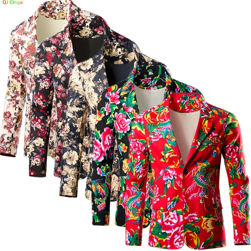 Thin Black Men's Printed Suit Jacket, V-Neck Single Button Blazer, Red Nostalgic Style Long Sleeve Coat, Asian size M-5XL
Thin Black Men's Printed Suit Jacket, V-Neck Single Button Blazer, Red Nostalgic Style Long Sleeve Coat, Asian size M-5XL