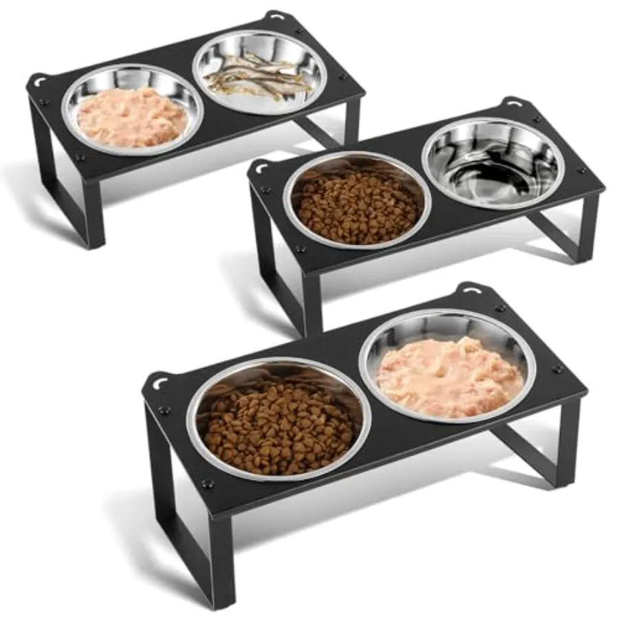 3 Set Elevated Cat Food Water Bowls, 6 Stainless Steel Bowls for Indoor Pet with Cute Metal Stand, 10° Tilted Anti-Vomiting Rai
3 Set Elevated Cat Food Water Bowls, 6 Stainless Steel Bowls for Indoor Pet with Cute Metal Stand, 10° Tilted Anti-Vomiting Rai