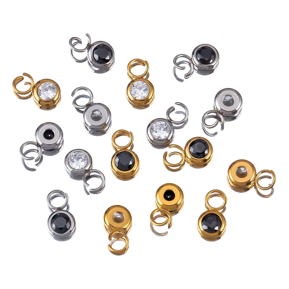 10pcs Compact Black And White Rhinestone Inlaid Circular Stainless Steel Pendant For DIY Earrings Necklace Accessories Materials
10pcs Compact Black And White Rhinestone Inlaid Circular Stainless Steel Pendant For DIY Earrings Necklace Accessories Materials