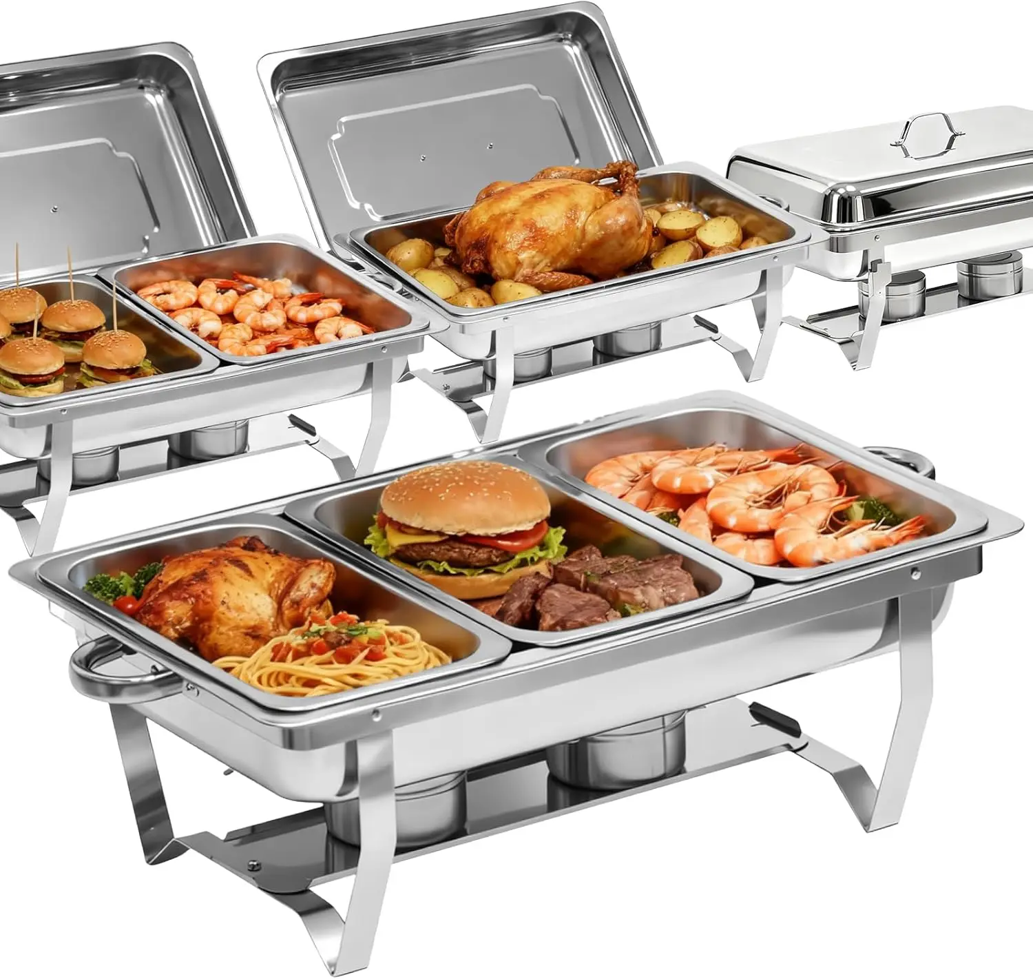 9Qt Chafing Dishes for Buffet 4Pack, 304 Stainless Steel Chafing Dish Buffet Set with Folding Frame, Food Warmers for Parties, C
9Qt Chafing Dishes for Buffet 4Pack, 304 Stainless Steel Chafing Dish Buffet Set with Folding Frame, Food Warmers for Parties, C