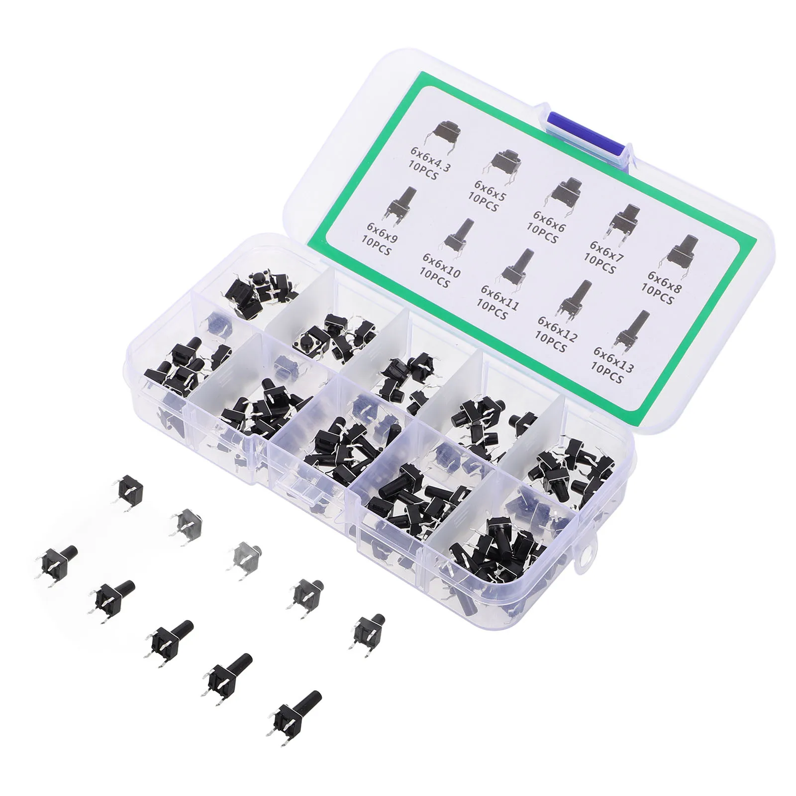 100pcs Micro Switch Kit Momentary Tactile Button Black Metal Long Lasting Sensitive Touch Normally Open Easy Installation
100pcs Micro Switch Kit Momentary Tactile Button Black Metal Long Lasting Sensitive Touch Normally Open Easy Installation