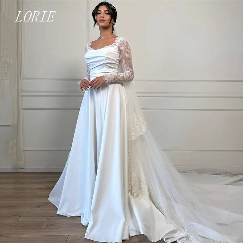 LORIE Classical Satin A Line Wedding Dress Elegant Sleeveless Bridal Dresses Lece Applique Wedding Gown Customized 2026
LORIE Classical Satin A Line Wedding Dress Elegant Sleeveless Bridal Dresses Lece Applique Wedding Gown Customized 2026