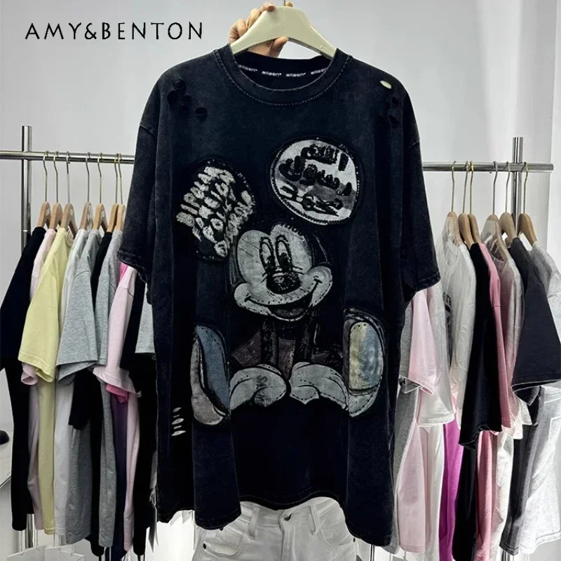 Summer 2025 New T shirts Y2k Tees Heavy Industry Patch Embroidery Medium And Long Loose T-Shirt Women's Versatile Sweet Cool Top
Summer 2025 New T shirts Y2k Tees Heavy Industry Patch Embroidery Medium And Long Loose T-Shirt Women's Versatile Sweet Cool Top