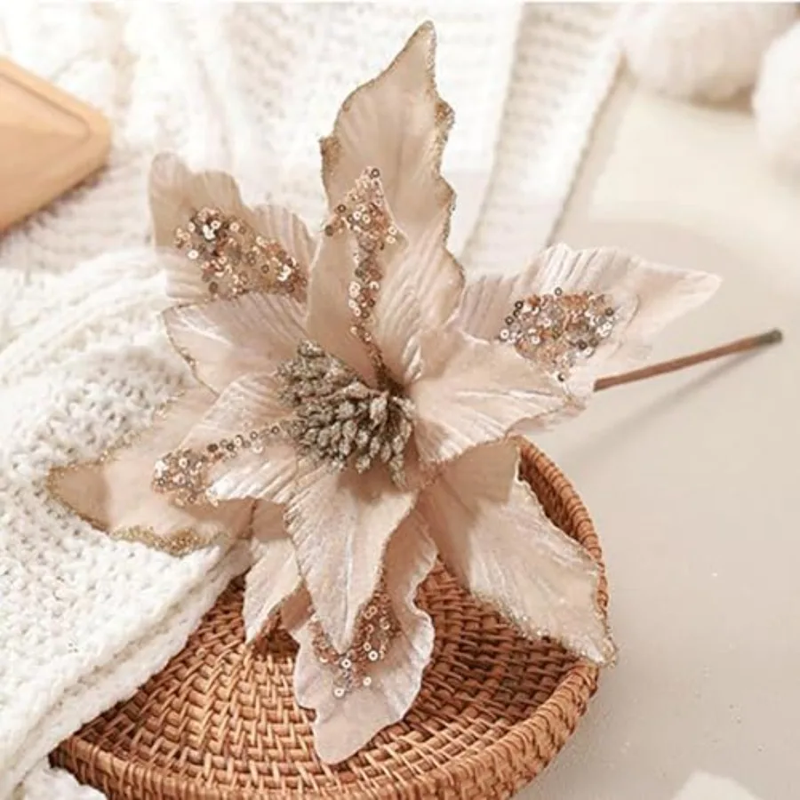 vctops 6 Pcs Christmas Poinsettia Artificial Flowers Shining Glitter Artificial Flower for Xmas Tree Wreath Ornaments New Year
vctops 6 Pcs Christmas Poinsettia Artificial Flowers Shining Glitter Artificial Flower for Xmas Tree Wreath Ornaments New Year