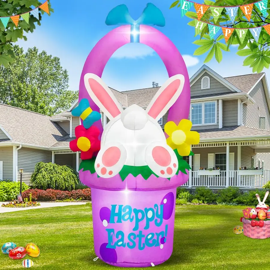 6 FT Easter Inflatables Outdoor Decorations, Inflatable Easter Bunny Hidden in Flowers Basket Builtin LED Lights Cute Blow Up Ya
6 FT Easter Inflatables Outdoor Decorations, Inflatable Easter Bunny Hidden in Flowers Basket Builtin LED Lights Cute Blow Up Ya