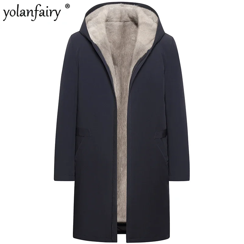 2023 New Casual Parkas Coat Men's Hooded Fur Winter Parka Mid Long Real Mink Fur Coats and Jackets for Men Clothing Warm Clothes
2023 New Casual Parkas Coat Men's Hooded Fur Winter Parka Mid Long Real Mink Fur Coats and Jackets for Men Clothing Warm Clothes