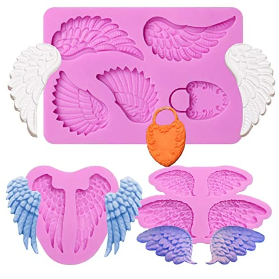 Angel Wing Fondant Silicone Molds 3 Packs Wings for Baby Shower Party Cake Decoration Cupcake Toppers Angel Wing Lock Clay Resi
Angel Wing Fondant Silicone Molds 3 Packs Wings for Baby Shower Party Cake Decoration Cupcake Toppers Angel Wing Lock Clay Resi
