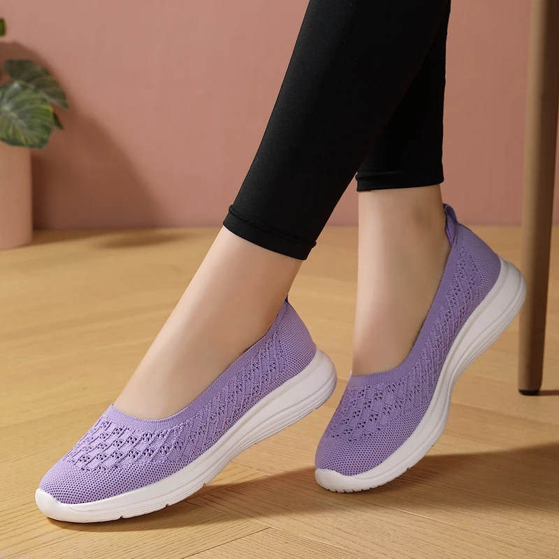 Spring Summer Breathable Knitted Flats for Women 2026 Comfortable Slip On Mom Shoes Woman Slip On Casual Sneaker Female
Spring Summer Breathable Knitted Flats for Women 2026 Comfortable Slip On Mom Shoes Woman Slip On Casual Sneaker Female